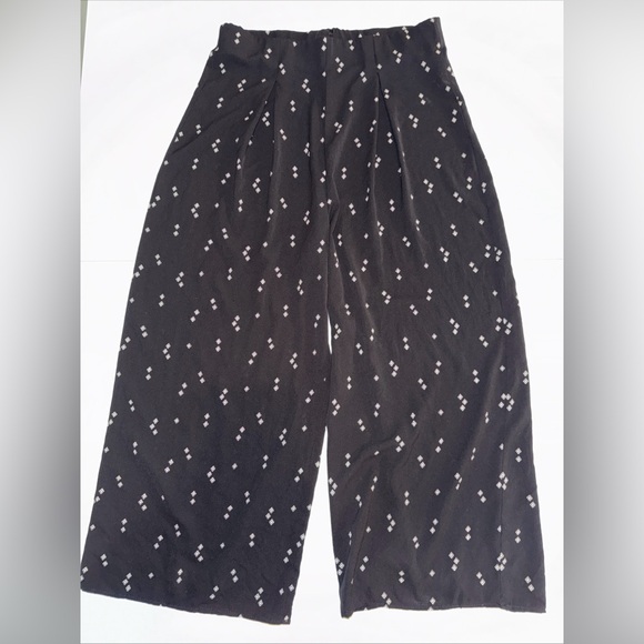 willow & root Pants - Willow & Root Women’s Wide Leg Crop Pants Black Size Large